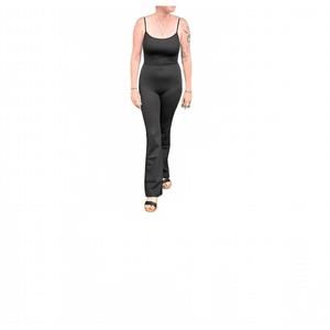 NEW LOVE POEM women's ryanne scoop neck flare leg jumpsuit in black
